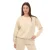Dames Off White Diagonal Regular Crewneck Sweatshirt in Beige