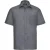 Russell Collection Heren Poplin Easy-Care overhemd met korte mouwen (Konvooi Grijs)