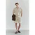 TRENDYOL MAN Heren Beige Gestreept Kort Oversized Poloshirts