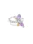Swarovski Ring  geel / lila / zilver / transparant