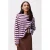 Catwalk Junkie rechtvallende gestreepte top – lila