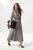Damesjurk in bruin, plat model, maxi-blouse, lange blousejurk, geschikt voor hijab