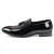 Zwarte fluwelen loafers met kwastjes voor heren, formele lakschoenen