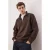 TRENDYOL MAN Heren Bruin Slogan Lang Oversized Sweatshirts
