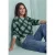 Sweatshirt met ronde hals en ruitpatroon