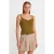 Katoenen Geribbelde Vierkante Hals Cami Blouse