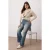Trendyol Curve Dames Donkerblauw Effen Flared Hoge taille Grote maten Jeans
