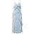 Lange jurk van mousseline fijne bandjes en volants dames QS