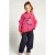 LOOXS little oversized gestreepte hoodie met ruches – rood/paars