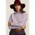 River Woods Striped Blouse Ruffle Collar Red/white