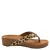 Lazamani Leia teenslippers met sleehak en panterprint beige/zwart