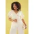 Trendyol Curve Dames Ecru Effen Kort Regular fit Grote maten Blouses