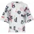 Oversized katoenen T-shirt met ripstop-print en elleboogmouwen