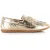 DWRS Label Dwrs latty fringes crackled champagne mocassins dames