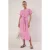 TRENDYOLMİLLA Dames Donkerblauw Effen Midi Kort Casual Bodycon Jurken