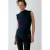 Mango gebreide top met plooien – marineblauw