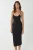V-hals Bodycon Midi-jurk met Dunne Bandjes