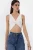 Effen Rib Twist Voorkant Crop Top