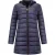 Lange Puffer Jas Dames met Capuchon – Dames Winterjassen Volwassenen – Dubbelzijdig – Slim Fit -2161A – Blauw