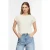 comma – female – T-shirt met vlamgarenstructuur in een normale pasvorm