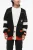 Maagdelijke wollen cardigan met contrasterende details in rood
