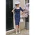 Topvintage exclusive ~ Lilibet Polkadot pencil jurk in navy