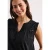 Street One Dames Blousetop met gespleten hals en shiffley-details in Zwart