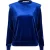 EsQualo Sweater Shoulder Details Velours Blue