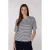 Jansen Amsterdam Kim top k 136 stripe short puffed sleeve offwhite- dark blue