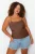 Trendyol Curve Dames Bruin Effen Mouwloos Getailleerd Grote maten Blouses