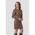 Anytime midi jurk met polkadotprint bruin/blauw
