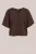 WE Fashion – Dames top met ballonmouwen – Curve – Regular fit – Donkerbruin – Katoen – Plus Size