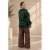 Curviss satijnen blouse – donkergroen