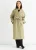 Sage Green Longline Trench Coat met dubbele borst en riem