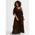 BEACHWAVE Curve crinkle strandjurk donkerbruin