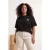 Trendyol Curve Dames Zwart Grafisch Kort Oversized Grote maten T-shirts
