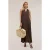 Motivi Long Dress With Satin Collar Brown