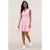 Roze zomerjurk met V-hals en ruches