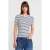 Gestreepte Geribbelde Brei Blouse