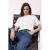 TRENDYOLMİLLA Dames Ecru Effen Kort Regular fit T-shirts