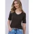 Street One Dames Basic Shirt met ondoorzichtige voorkant in Bruin