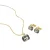 Metal Alloy en Grey Crystal Sets afgewerkt in 18 karaat geel goud – Garbar