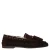 Manfield suède loafers met franjes – donkerbruin
