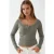 Slim Fit Kanten Detail Lange Mouwen Top