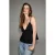 Cami-blouse met kant en V-hals