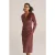 We Fashion Dress Mid Length Burgundy Red