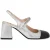 Moschino Mary Jane In Cracklé And Patent Leather Silver