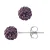 Paarse kristallen bollen oren nagels 6 mm zilver 925 – puur kristal