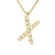 Ketting Diamonds 0.07 Cts alfabet letter “X” Geel Goud 18 Karaat