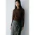 Mango kanten semi-transparante top – bruin